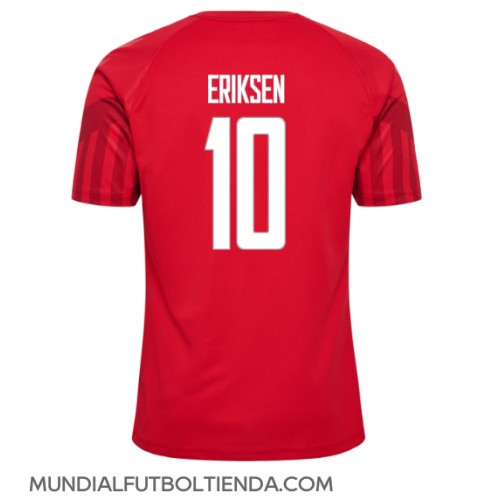Camiseta Dinamarca Christian Eriksen #10 Primera Equipación Replica Mundial 2022 mangas cortas